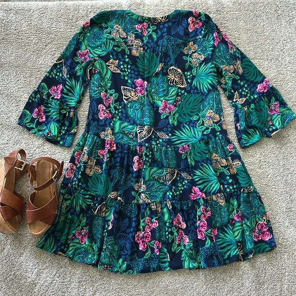 Lilly Pulitzer Gabriel 3/4 Sleeve Tunic Low Tide Navy Life Of The Party - Picture 6 of 8